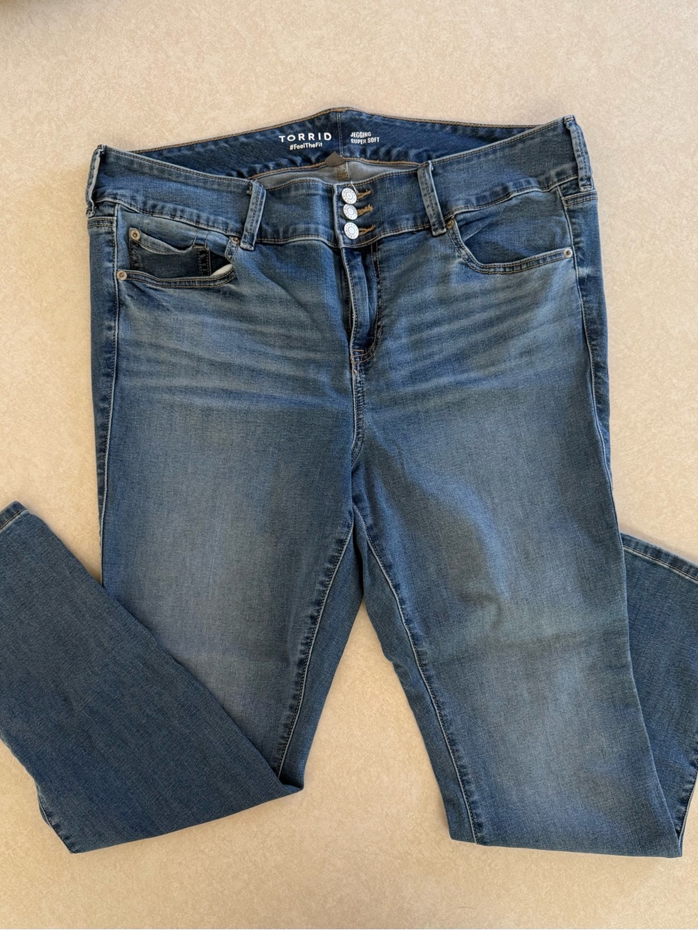 torrid Dark Blue High-Rise Skinny Jeans with Triple Button
